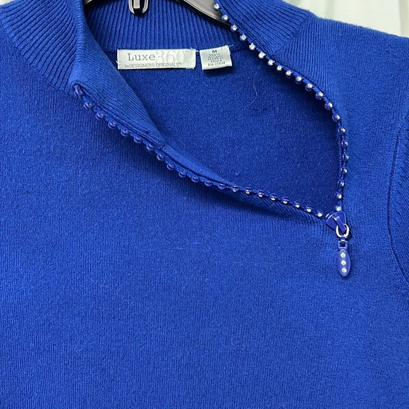 Women’s mock turtle neck , studded zipper neck , SZ Med - Picture 3 of 4